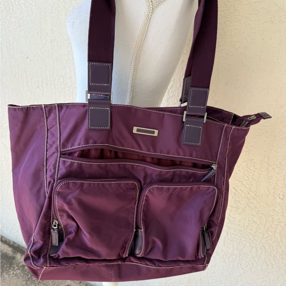 United Colors of Benetton Large Purple Duffel Shoulder Tote Bag